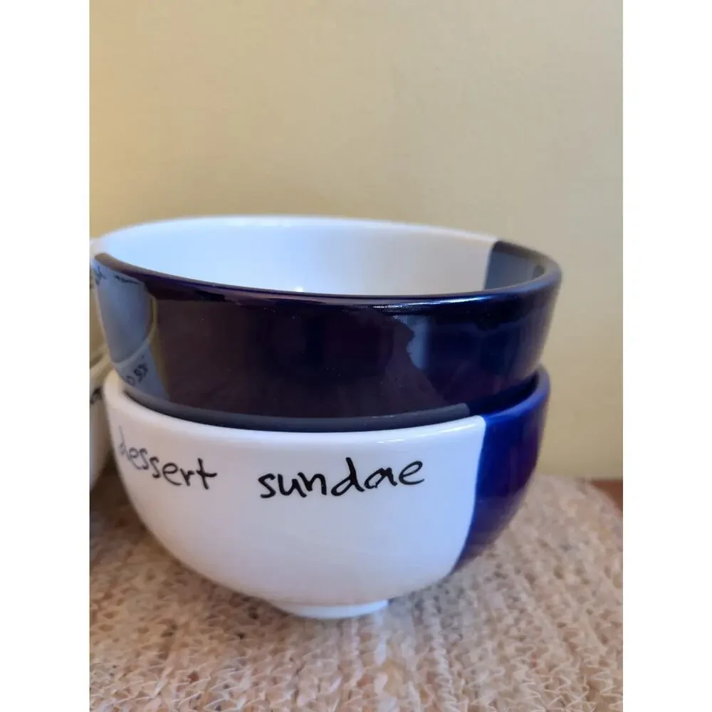 Vtg Pier 1 One Italie Sorbet Dessert Sundae Ice Cream Bowl Made Italy Set Of 7